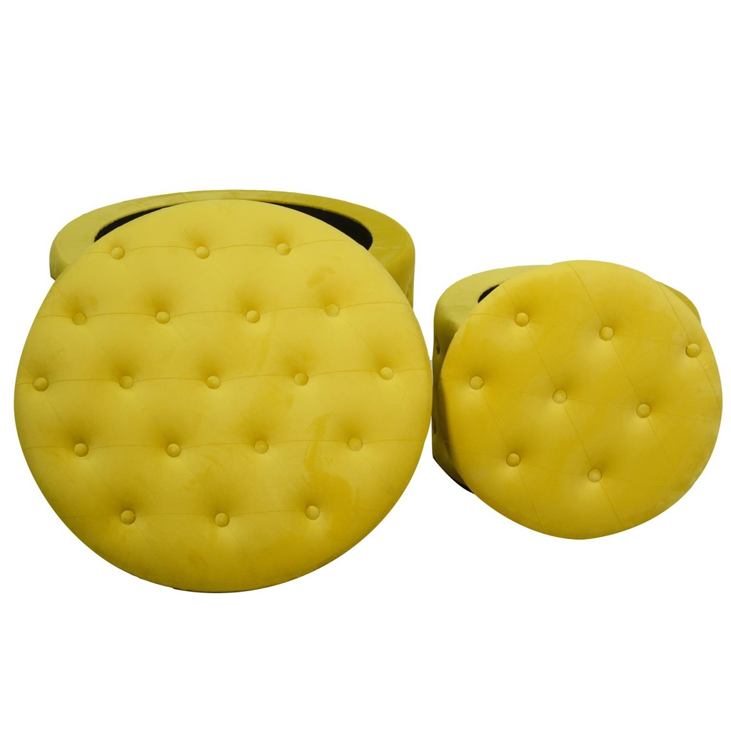 Puff velluto 1-2 giallo cm ø70h42