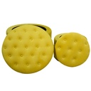 Puff velluto 1-2 giallo cm ø70h42