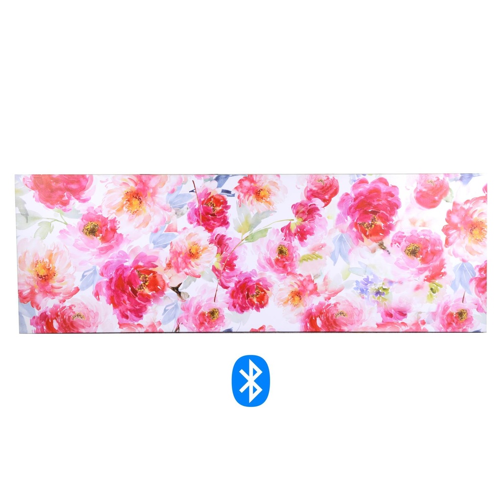 Quadro moderno stampa bluetooth fiori fucsia cm 150 x 50 x 4