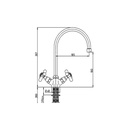 Rubinetto miscelatore paini  per lavello cucina finitura cromo h.30,7x18,5 cm