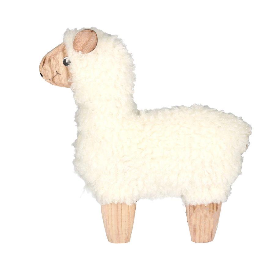 Alpaca legno tessuto biancocm26x4h22