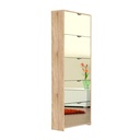 Scarpiera 5 ribalte a specchio struttura rovere sonoma 58x17xh.177 cm