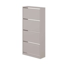Scarpiera a ribalta light mocha con 4 ante L73 x P26 x 154.5H cm