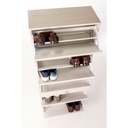 Shoe cabinet with four mirrored doors and one drawer in Ossido White 63x29x h164 cm