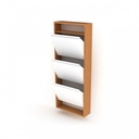 Scarpiera slim bambu  bianco  cm 50x15x124 h