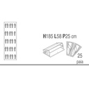 Space-saving slim shoe rack with five doors in Ossido White 63x29x h190 cm