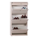Space-saving slim shoe rack three doors one drawer Light Elm 63x29x h127 cm