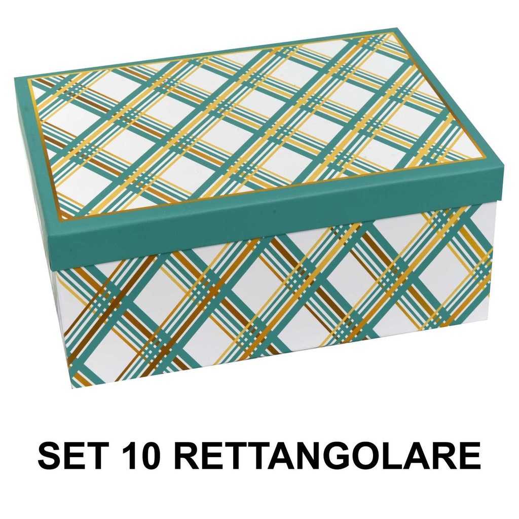 Rectangular cardboard box of 1-10 blue rhombuses cm37,5x29h16
