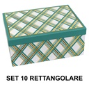 Rectangular cardboard box of 1-10 blue rhombuses cm37,5x29h16