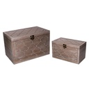 Rectangular brown wooden box 1-2 cm39,4x24,1h24,8