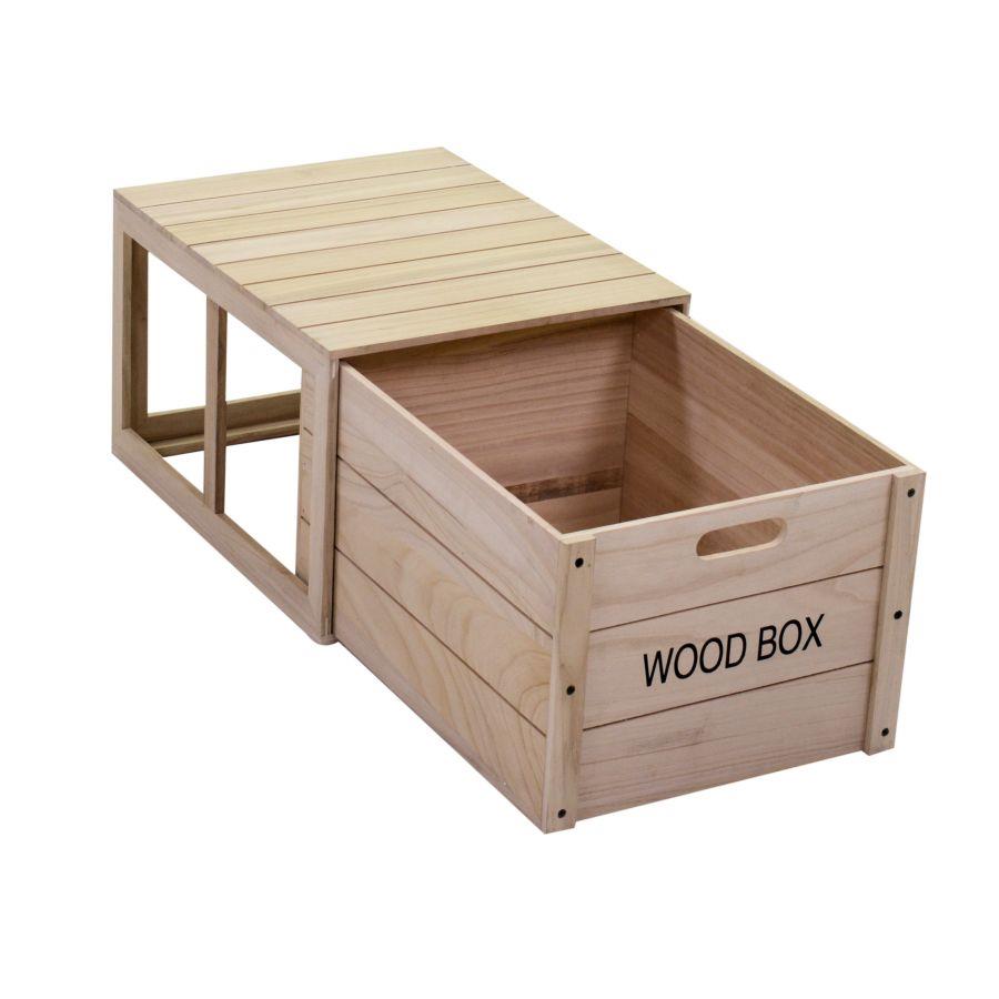Scatola legno  con cassetto rettangolare cm 39 x 50 x h 29,5