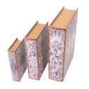 Book box faux leather 1-3 gray flowersrectangular cm32x24h8