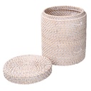 Scatola rattan algarve bianco tondo cmø20h24