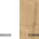 Scrivania Labirent rovere con piano bianco  140x60x75 cm