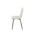 Sedia Imbottita Beige con Cuciture a Rombo  43x45x91 cm