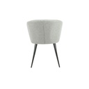Sedia Imbottita Krid in Tessuto Grigio Chiaro con Piedi in Metallo Nero L 44 x P 41 x H 82 cm