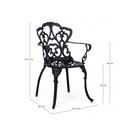 Sedia alluminio antracite esterno barocco cm 57.5x  58 x  87.5h