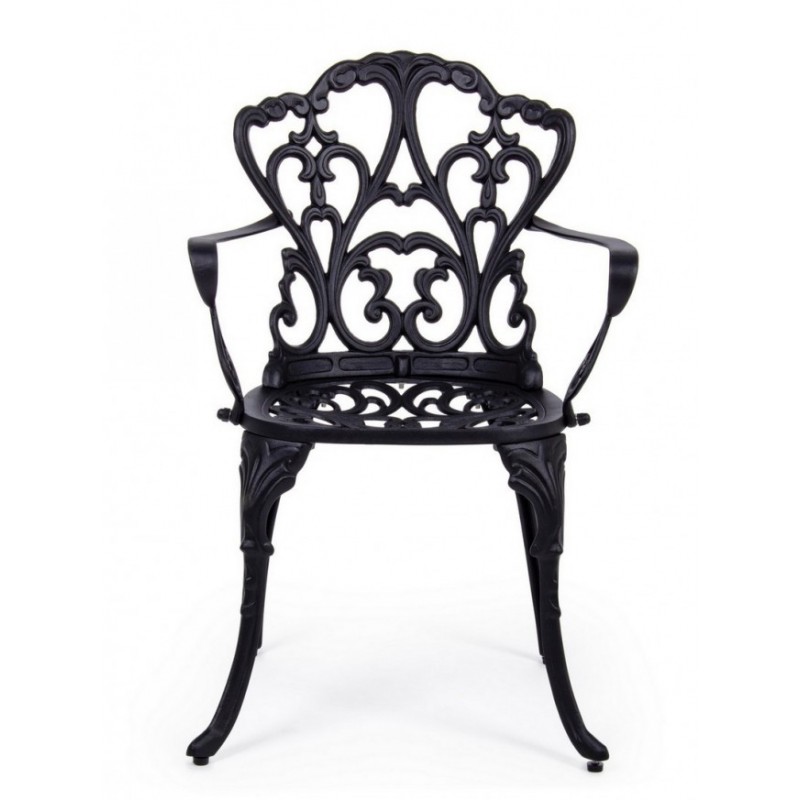 Sedia alluminio antracite esterno barocco cm 57.5x  58 x  87.5h
