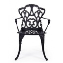 Sedia alluminio antracite esterno barocco cm 57.5x  58 x  87.5h