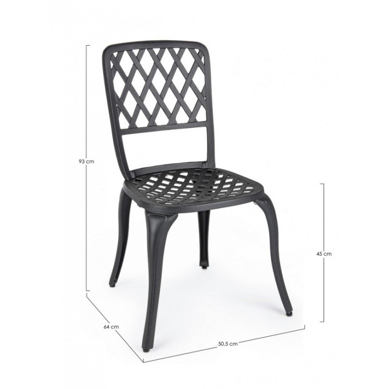 Sedia alluminio antracite esterno cm 44 x 46 x  89h