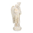 Angelo resina bianco oro con lanterna cm15x11h40