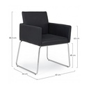 Sedia con braccioli in similpelle Nero SIXTY 60x54x h80,5 cm