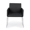 Sedia con braccioli in similpelle Nero SIXTY 60x54x h80,5 cm