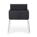 Sedia con braccioli in similpelle Nero SIXTY 60x54x h80,5 cm