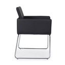 Sedia con braccioli in similpelle Nero SIXTY 60x54x h80,5 cm