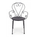 Sedia da giardino con braccioli in acciaio Antracite ETIENNE 49x49x h89 cm