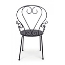 Sedia da giardino con braccioli in acciaio Antracite ETIENNE 49x49x h89 cm