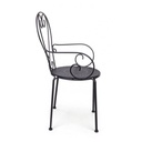 Sedia da giardino con braccioli in acciaio Antracite ETIENNE 49x49x h89 cm