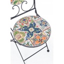 Sedia da giardino esterno in acciaio con ceramica pieghevole