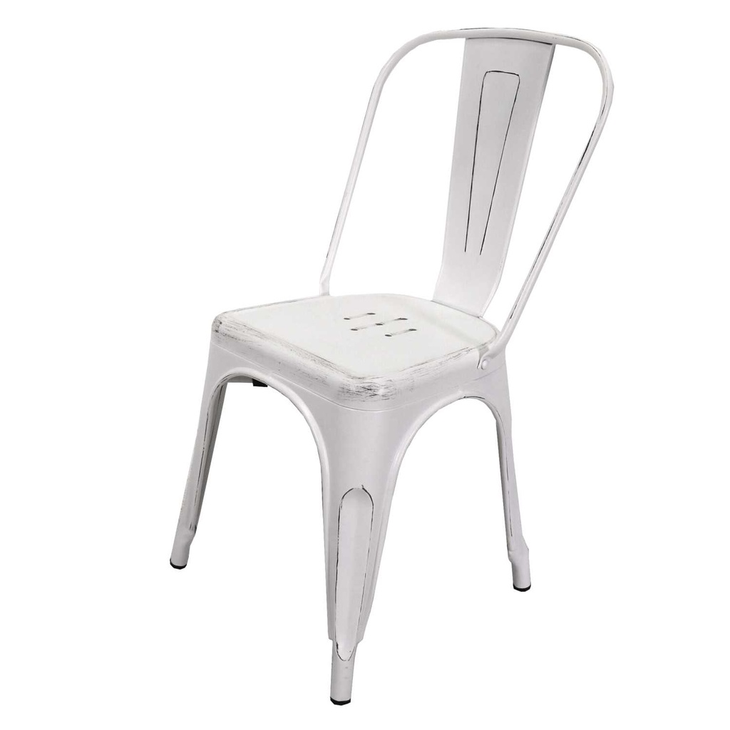 Sedia ferro new bristol bianco antico cm51x43h84