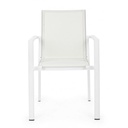 Sedia in alluminio con braccioli Konnor bianco