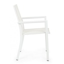 Sedia in alluminio con braccioli Konnor bianco