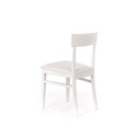 Sedia in legno laccato bianco  con seduta in similpelle 44x45xh. 82 cm
