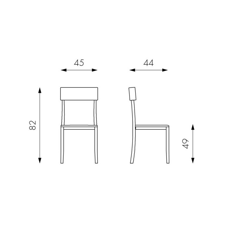Sedia in legno laccato bianco  con seduta in similpelle 44x45xh. 82 cm