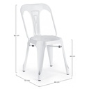 Sedia in stile contemporaneo in acciaio Bianca MINNEAPOLIS 44x53x h83 cm
