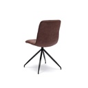 Sedia in tessuto microfibra effetto velluto marrone  43x38xh. 86.5 cm