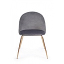 Sedia in velluto grigio con gambe oro