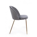 Sedia in velluto grigio con gambe oro