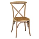 Sedia legno cross naturale impilabile 51x55x46,5/89h cm