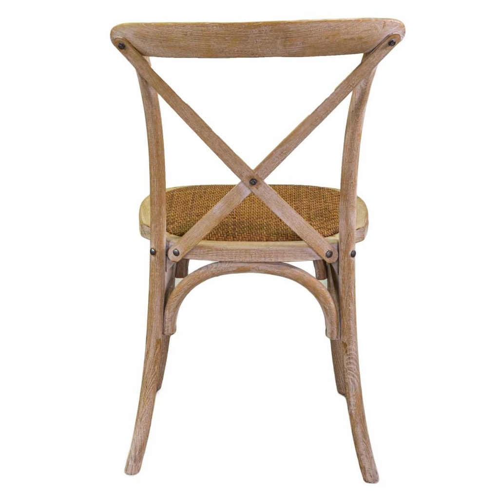 Sedia legno cross naturale impilabile 51x55x46,5/89h cm