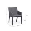 Sedia per esterno con braccioli  in tessuto Antracite OWEN JX55 55x62x h82 cm