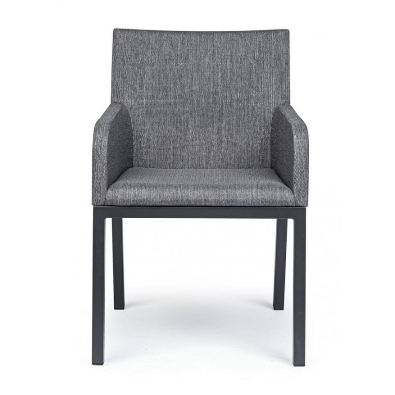 Sedia per esterno con braccioli  in tessuto Antracite OWEN JX55 55x62x h82 cm