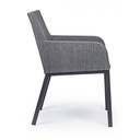 Sedia per esterno con braccioli  in tessuto Antracite OWEN JX55 55x62x h82 cm