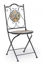 Sedia pieghevole in acciaio NAXOS con seduta e schienale decorate in ceramica 92h cm