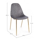 Sedia salotto  in velluto grigio con gambe oro