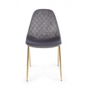 Sedia salotto  in velluto grigio con gambe oro